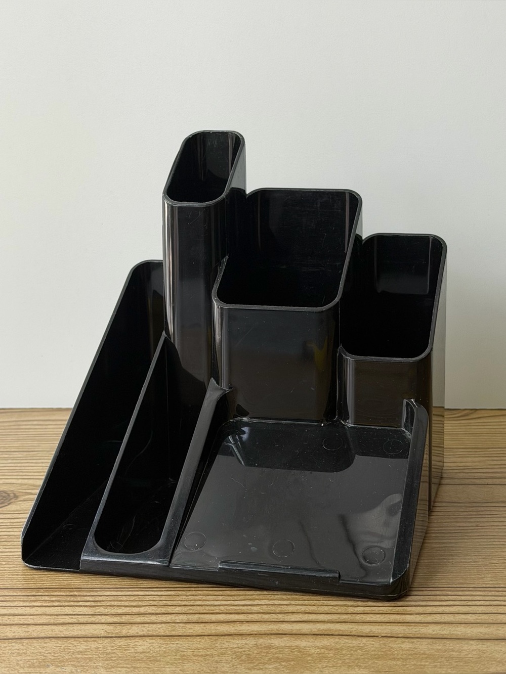 Vintage 1980s Office Caddy Black Plastic Desk Top Organizer Newell Office